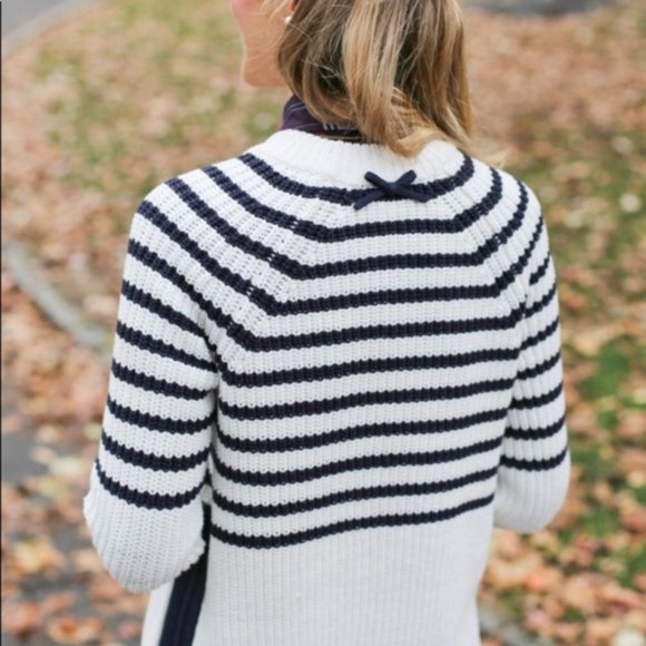 Kate Spade Aura Striped Side Zip Sweater Small - Picture 3 of 8